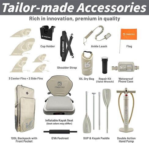 City Park 12'×35" Extra Wide Paddle Board with Seat, One-Stop Premium SUP Board Gears, Tailored 5 Fins, Stable Inflatable Stand Up Paddle Boards for Youth/Adults of All Levels in Kuwait