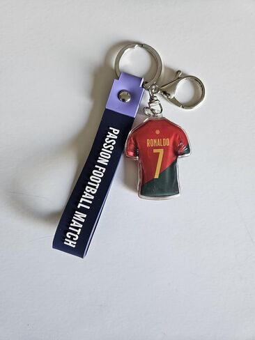 Cristiano Ronaldo Portugal keychain, Cristiano Ronaldo Smiling Keychain, Pendant keychain, for backpacks, bags, Team Portugal, Soccer gifts for fans in Saudi Arabia