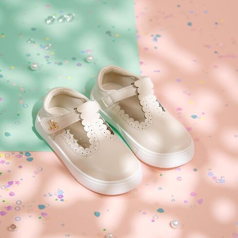 THEE BRON Toddler Girls Casual Sneakers Stylish Comfy T-Strap Everyday Shoes in Kuwait