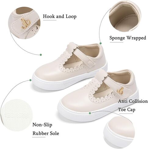 THEE BRON Toddler Girls Casual Sneakers Stylish Comfy T-Strap Everyday Shoes in Kuwait