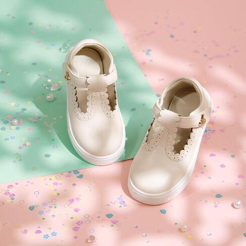 THEE BRON Toddler Girls Casual Sneakers Stylish Comfy T-Strap Everyday Shoes in Kuwait