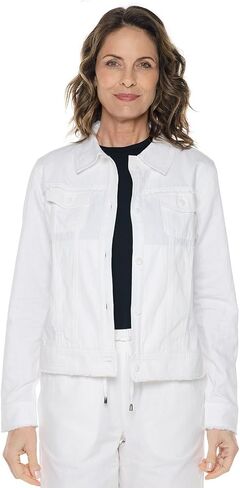 Coolibar UPF 50+ Women's Everglade Chambray Cropped Jacket - Sun Protective in Saudi Arabia