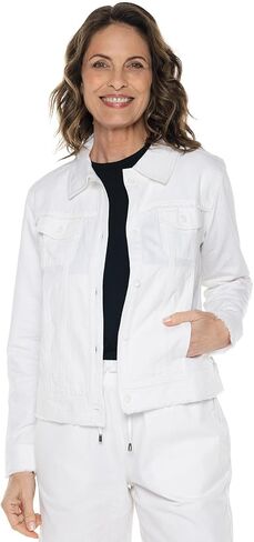 Coolibar UPF 50+ Women's Everglade Chambray Cropped Jacket - Sun Protective in Saudi Arabia