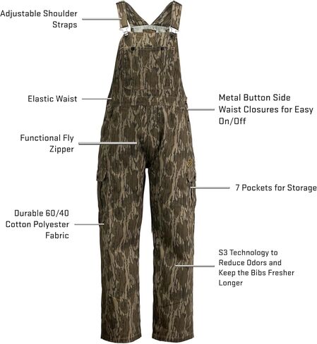 Scent Blocker Shield Series Fused Cotton Bibs, Hunting Overalls for Men in Kuwait