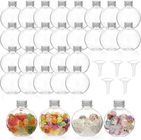 BTSKY 30 Pcs 5 oz Plastic Mini Potion Bottles Small Jars with Aluminum Lids DIY Decoration Clear Sand Art Bottles Tiny sand Jars Wishing/Message Bottle for Halloween Decorations, Wedding/Party Favors in Saudi Arabia