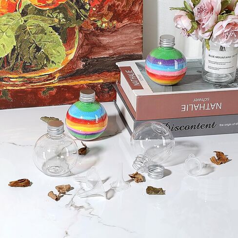 BTSKY 30 Pcs 5 oz Plastic Mini Potion Bottles Small Jars with Aluminum Lids DIY Decoration Clear Sand Art Bottles Tiny sand Jars Wishing/Message Bottle for Halloween Decorations, Wedding/Party Favors in Saudi Arabia