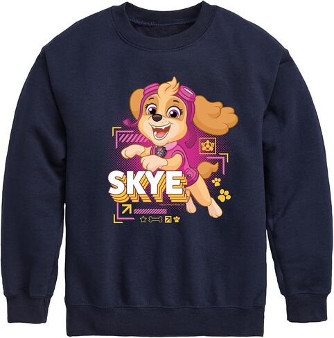 الملابس الهجينة - Paw Patrol - Skye Character - Toddler & Youth Crewneck Fleece Sweece Shirt in Kuwait