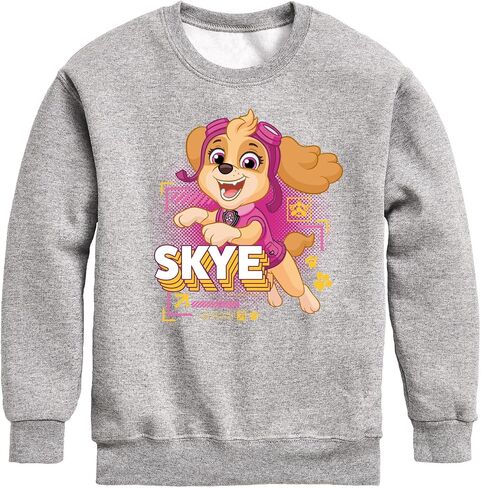 الملابس الهجينة - Paw Patrol - Skye Character - Toddler & Youth Crewneck Fleece Sweece Shirt in Kuwait