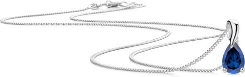 Gold Necklace for Women, Pendant in Solid 14K Yellow Gold 585/ 14K White Gold 585 with Pear-Shape Ruby/ Sapphire/ Emerald/ Topaz/ Amethyst Gemstone/ Birthstone Pendant Necklace and Gold Plated/ Silver Chain 17.7 ″ Long in Saudi Arabia