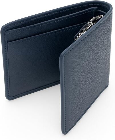 محافظ جلدية مصنوعة يدويًا للرجال-حظر رفيع ، حظر RFID ، ykk excera Zipper (جلود نابا الكاملة ، الخارجي الأسود الخارجي/البرتقالي الداخلي) in Saudi Arabia