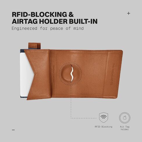 The Frenchie Co. Air Tag Speed Wallet ، Whultra Slim & Minimalist RFID Working Pocket Pocket ، حامل بطاقة الوصول السريع للرجال والنساء ، مصنوع من جلد إيطالي كامل الحبوب in Kuwait