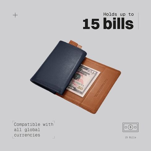 The Frenchie Co. Air Tag Speed Wallet ، Whultra Slim & Minimalist RFID Working Pocket Pocket ، حامل بطاقة الوصول السريع للرجال والنساء ، مصنوع من جلد إيطالي كامل الحبوب in Kuwait
