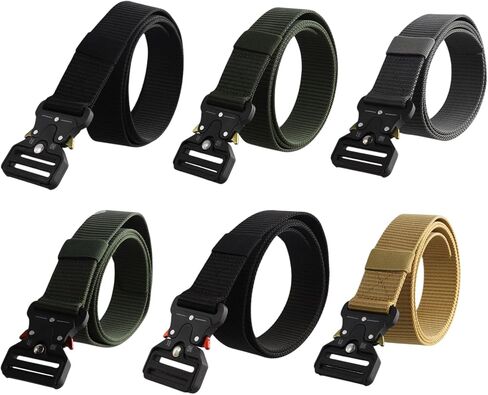 6PCS Tactical Belt, Gun Belts for Men, Military Multi-purpose Combat Gear, Adjustable, With Heavy Duty Quick Release Metal Buckles, Suitable for Men Work, 47.2in in Saudi Arabia