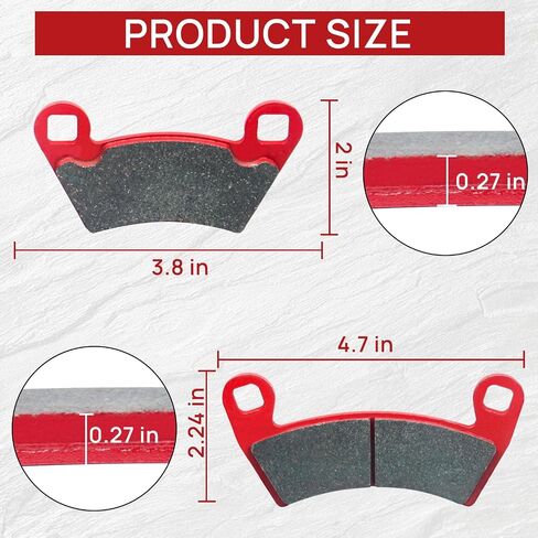 Upgraded Polaris Brake Pads Front and Rear Compatible With 2012-2018 Ranger XP 900, 2008-2013 500 700 800, 2014-2017 Diesel, 2010-2015 EV - 4 Sets Ceramic in Saudi Arabia