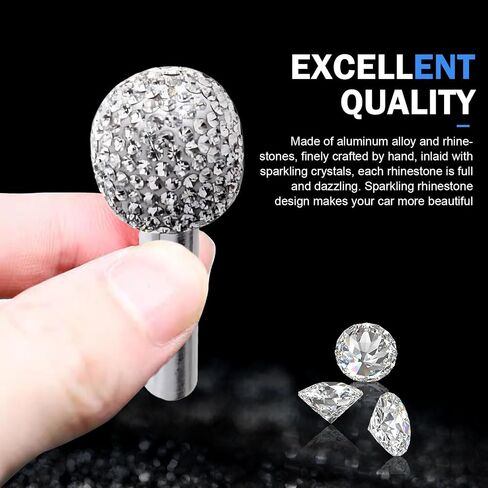 2 pcs bling door bolt lock bin set مجموعة مقبض مقبض ، وحدات الراين ، قضبان القضيب المسحبة ، إكسسوارات دبوس السحب الداخلية الماس ، Universal لمعظم السيارات والشاحنات وسيارات الدفع الرباعي (أبيض) in Saudi Arabia
