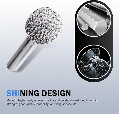 2 pcs bling door bolt lock bin set مجموعة مقبض مقبض ، وحدات الراين ، قضبان القضيب المسحبة ، إكسسوارات دبوس السحب الداخلية الماس ، Universal لمعظم السيارات والشاحنات وسيارات الدفع الرباعي (أبيض) in Saudi Arabia