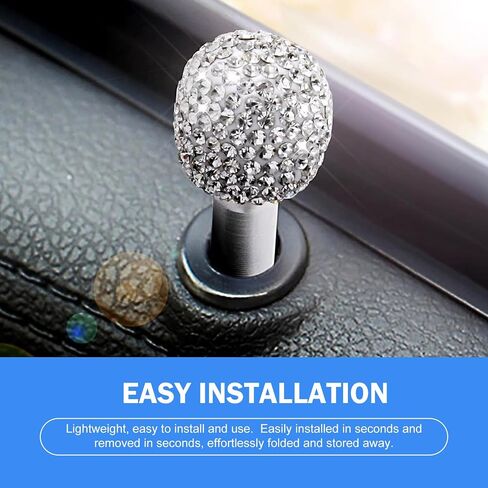 2 pcs bling door bolt lock bin set مجموعة مقبض مقبض ، وحدات الراين ، قضبان القضيب المسحبة ، إكسسوارات دبوس السحب الداخلية الماس ، Universal لمعظم السيارات والشاحنات وسيارات الدفع الرباعي (أبيض) in Saudi Arabia