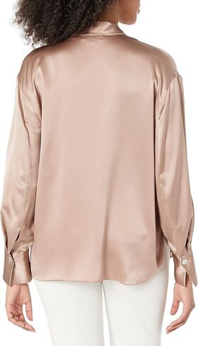 Vince Women's Long Sleeve Slit Neck Top in Saudi Arabia