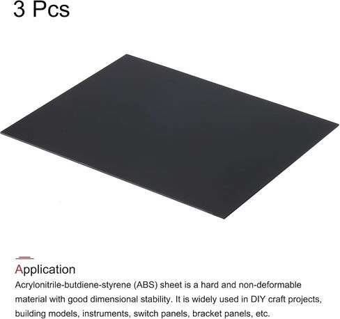 MECCANIXITY ABS Plastic Sheet 10 Inch x 8 Inch x 0.06 Inch ABS Styrene Sheets for Building Model DIY Crafts Panel Black 3 Pcs in Saudi Arabia