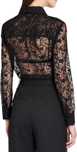 Club Monaco Women's Sheer Lace Button Down Shirt in Saudi Arabia