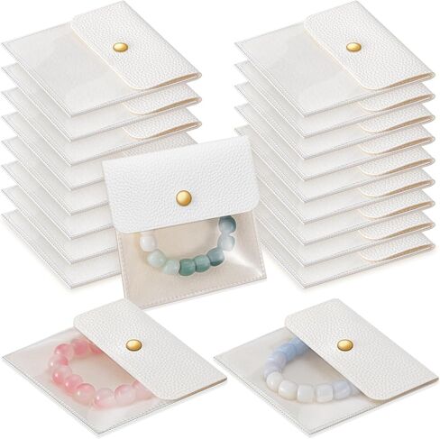 Abbylike 18 Pcs Mini Pouch Small Velvet Jewelry Boxes & Organizers Travel Clear Jewelry Boxes Small PU Leather Velvet Pouch for Traveling Trip Mother‘s Day Gift for Mom Wife Women in Saudi Arabia
