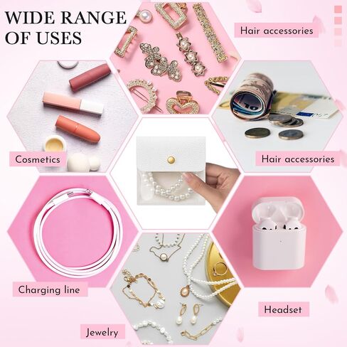 Abbylike 18 Pcs Mini Pouch Small Velvet Jewelry Boxes & Organizers Travel Clear Jewelry Boxes Small PU Leather Velvet Pouch for Traveling Trip Mother‘s Day Gift for Mom Wife Women in Saudi Arabia