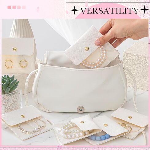 Abbylike 18 Pcs Mini Pouch Small Velvet Jewelry Boxes & Organizers Travel Clear Jewelry Boxes Small PU Leather Velvet Pouch for Traveling Trip Mother‘s Day Gift for Mom Wife Women in Saudi Arabia