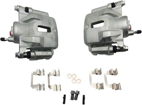 زوج فرامل القرص الأمامي الفرامل التجميع ث/قوسين ملائمة ل pontiac vibe 2003-2008 ل Toyota Corolla 2003-2008 ل Toyota Matrix 2003-2008 السائق الأمامي والركاب استبدال 19B2698 19B2699 in Saudi Arabia