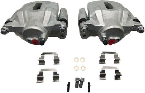 زوج فرامل القرص الأمامي الفرامل التجميع ث/قوسين ملائمة ل pontiac vibe 2003-2008 ل Toyota Corolla 2003-2008 ل Toyota Matrix 2003-2008 السائق الأمامي والركاب استبدال 19B2698 19B2699 in Saudi Arabia
