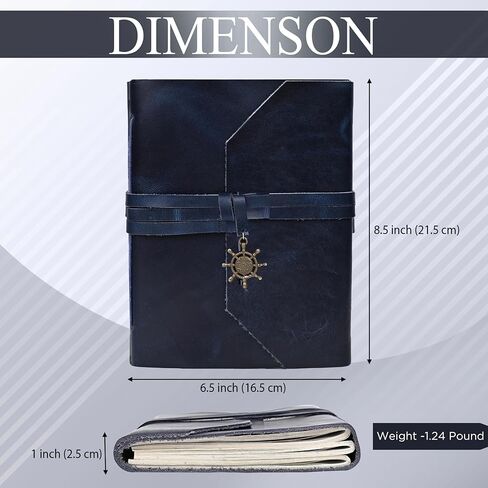 ألبوم صور جلدي للنساء والرجال، سجل قصاصات عتيق مع صندوق هدايا (Hunter Brown، 8.5 × 6.5 بوصة عموديًا) in Kuwait