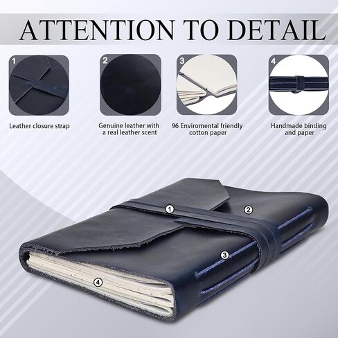 ألبوم صور جلدي للنساء والرجال، سجل قصاصات عتيق مع صندوق هدايا (Hunter Brown، 8.5 × 6.5 بوصة عموديًا) in Kuwait