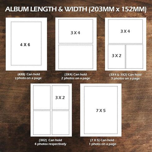 ألبوم صور جلدي للنساء والرجال، سجل قصاصات عتيق مع صندوق هدايا (Hunter Brown، 8.5 × 6.5 بوصة عموديًا) in Kuwait