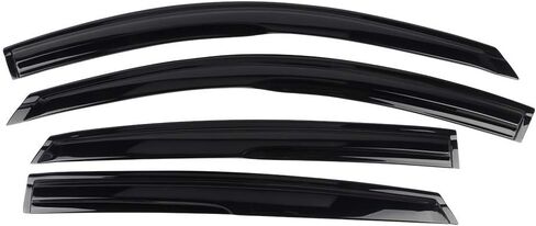 Ikon Motorsports ، Window Visor المتوافق مع 2018-2025 هوندا أكورد سيدان ، أكريليك غير مصبوغ بالهواء ، واقي شمس المطر 4pc مع Chrome Trim ، 2019 2020 2021 2022 2023 2024 in Saudi Arabia