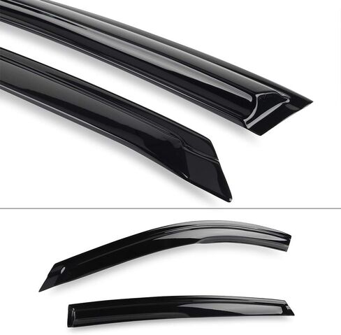 Ikon Motorsports ، Window Visor المتوافق مع 2018-2025 هوندا أكورد سيدان ، أكريليك غير مصبوغ بالهواء ، واقي شمس المطر 4pc مع Chrome Trim ، 2019 2020 2021 2022 2023 2024 in Saudi Arabia
