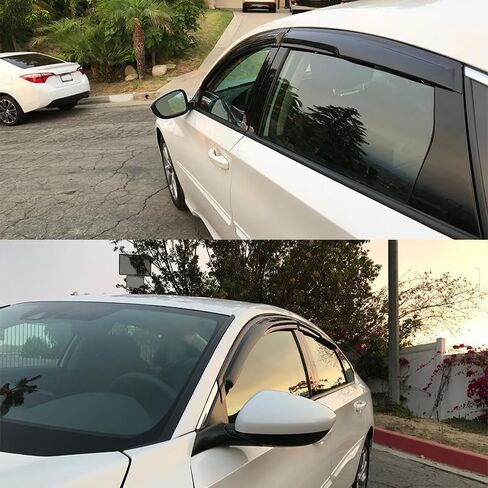 Ikon Motorsports ، Window Visor المتوافق مع 2018-2025 هوندا أكورد سيدان ، أكريليك غير مصبوغ بالهواء ، واقي شمس المطر 4pc مع Chrome Trim ، 2019 2020 2021 2022 2023 2024 in Saudi Arabia