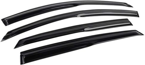 Ikon Motorsports ، Window Visor المتوافق مع 2018-2025 هوندا أكورد سيدان ، أكريليك غير مصبوغ بالهواء ، واقي شمس المطر 4pc مع Chrome Trim ، 2019 2020 2021 2022 2023 2024 in Saudi Arabia