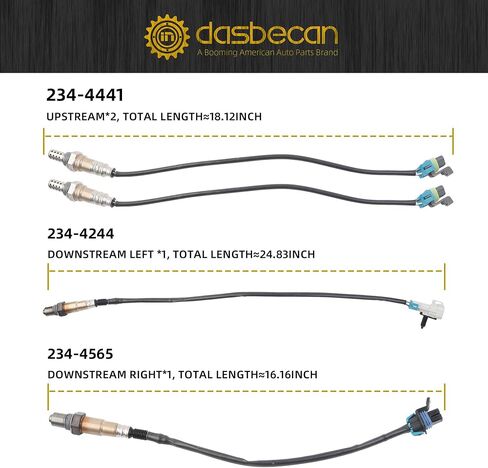 Dasbecan Oxygen Sensor 234-4441 234-4244 234-4565 4PCS Compatible with 2010 2011 2012 2013 2014 Chevy Camaro 3.6L V6 Auto Trans, Cadillac CTS 3.0L, Upstream & Downstream in Saudi Arabia