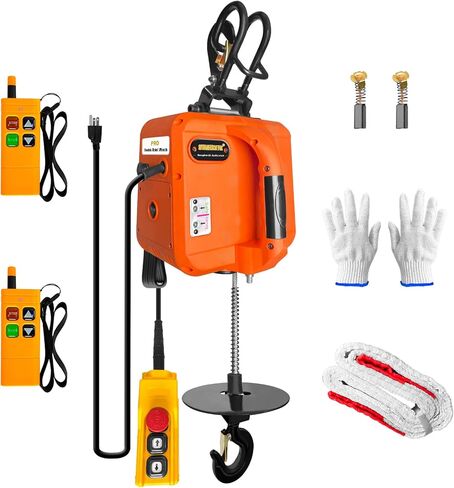 رافعة كهربائية محمولة بقوة 1100 رطل، رافعة كابل كهربائي 3 في 1 110 فولت 25 قدم مع حزام رفع، رافعة كهربائية ورافعة سقف لرفع السحب in Kuwait