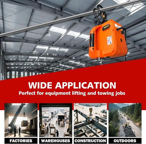 رافعة كهربائية محمولة بقوة 1100 رطل، رافعة كابل كهربائي 3 في 1 110 فولت 25 قدم مع حزام رفع، رافعة كهربائية ورافعة سقف لرفع السحب in Kuwait