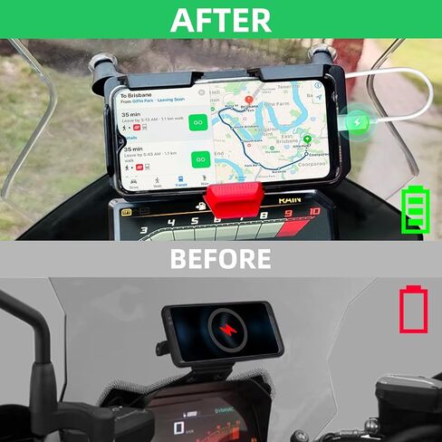 GPS Mobile Phone Motorcycle Navigation Bracket Wireless Charging Support with Two USB for BMW R1300GS R1200GS ADV R1250GS CRF1000L S1000XR F900R F900XR F850GS F800GS F750GS F700GS in Saudi Arabia