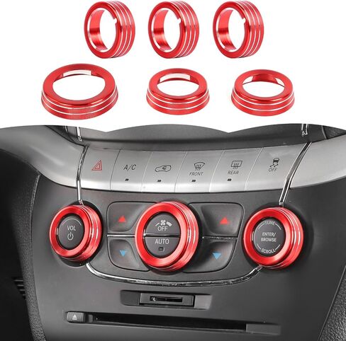 RT-TCZ Center Contole Air Comple Switch Switch Cover Cover Trim Incips INTORIONS FOR DODGE JOURNEY 2013-2020،6pcs (Red) in Kuwait