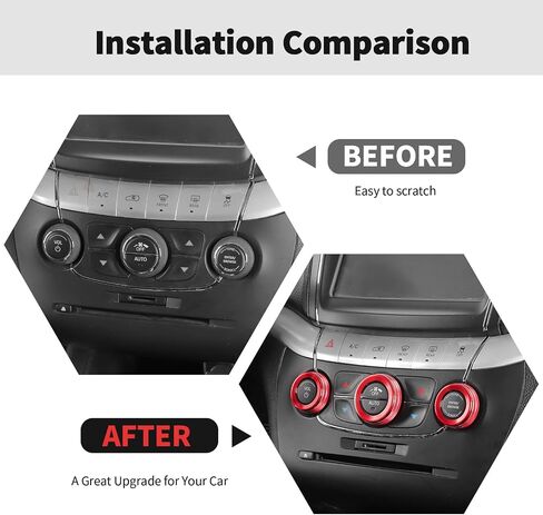 RT-TCZ Center Contole Air Comple Switch Switch Cover Cover Trim Incips INTORIONS FOR DODGE JOURNEY 2013-2020،6pcs (Red) in Kuwait