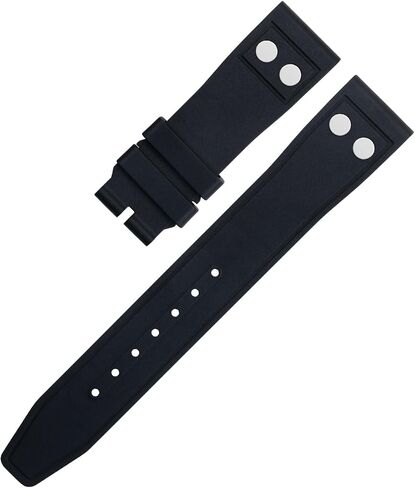 20MM 21MM Nature Fluororubber FKM Rubber With Rivet Watchband For IWC Strap Big Pilot Mark Portugieser TOP GUN Soft Wristband in Kuwait