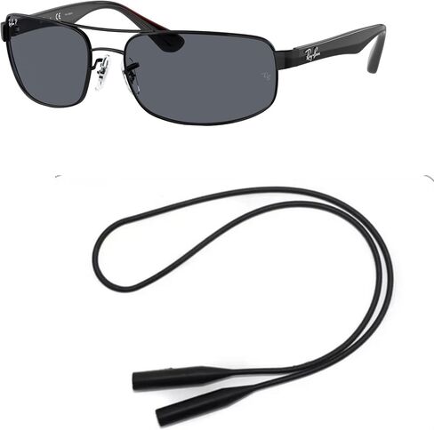 Ray-Ban RB3445 Sunglasses Bundle: RB 3445 RB3445 006/P2 Matte Black Dark Grey and Universal Anti-slip Silicone Leash in Saudi Arabia