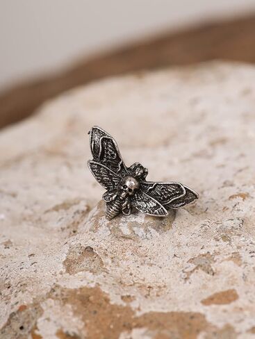HAQUIL Moth Stud Earrings Moon Phase Moth Butterfly Charm Pendant Earrings Clip On Helix Drop Piercing Earrings For Men Women in Saudi Arabia