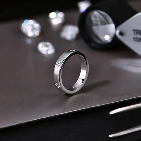 حلقات مويسانيت للنساء Clover Moissanite 18K حلقة زفاف مطلية بالذهب للنساء S925 in Saudi Arabia