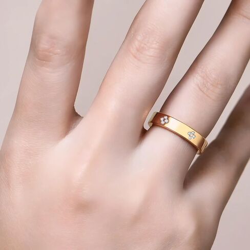 حلقات مويسانيت للنساء Clover Moissanite 18K حلقة زفاف مطلية بالذهب للنساء S925 in Saudi Arabia