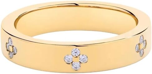 حلقات مويسانيت للنساء Clover Moissanite 18K حلقة زفاف مطلية بالذهب للنساء S925 in Saudi Arabia