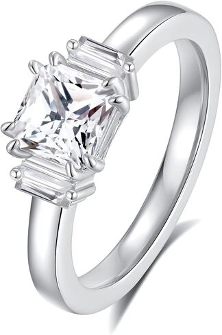 Moissanite Rings for Women Engagement Ring 925 Sterling Silver with 18K White Gold Plated Wedding Promise Rings for Her Christmas Gift in Kuwait