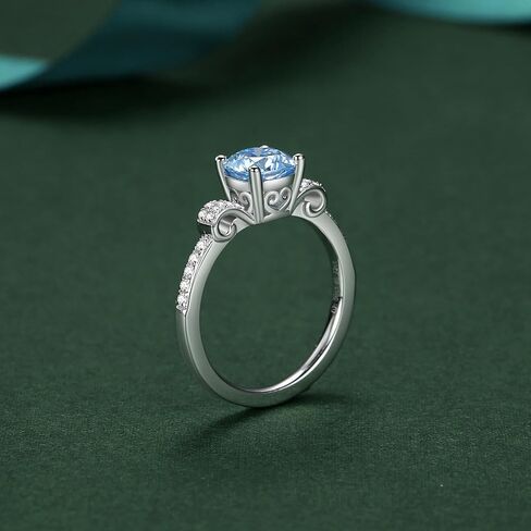 Moissanite Rings for Women Engagement Ring 925 Sterling Silver with 18K White Gold Plated Wedding Promise Rings for Her Christmas Gift in Kuwait